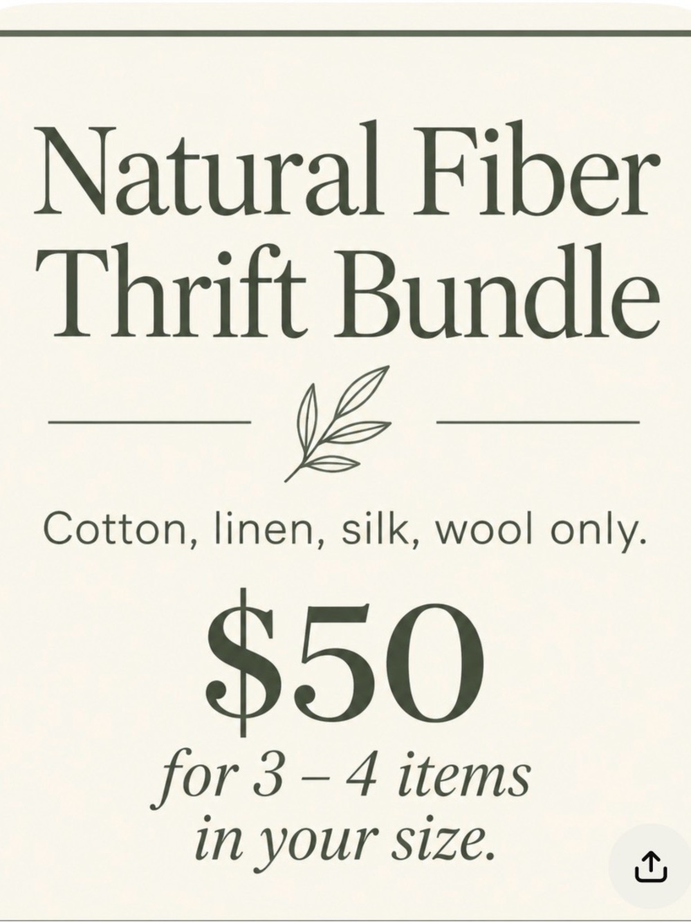 Natural Fiber Thrift Bundle - cotton, linen, wool or silk